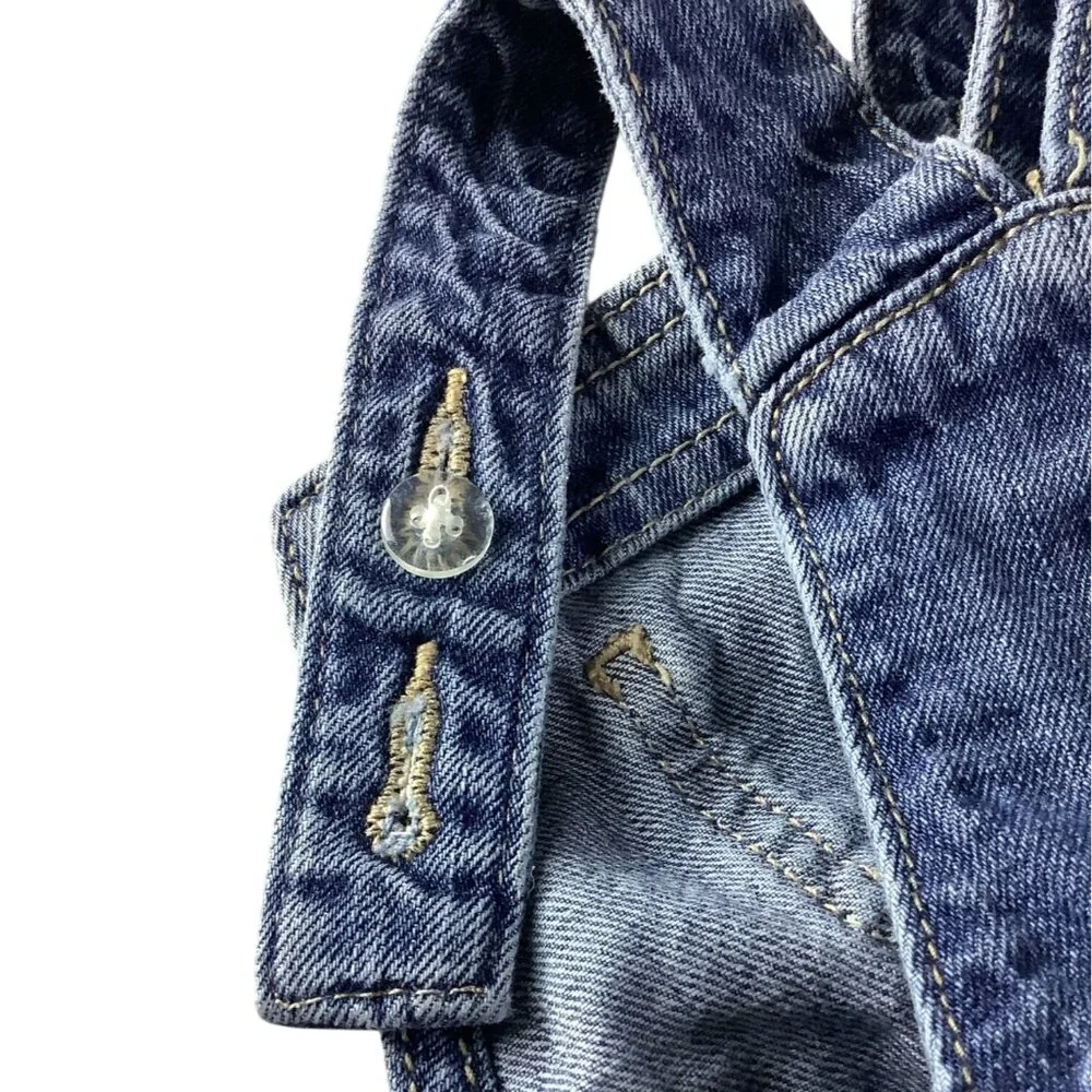 Old Navy Denim Overall Dress‎ Girls 3-6 Months Adjustable Straps Blue Sleeveless